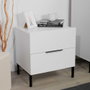 Hanah Home Mesilla de noche Kmd-1720-Dd-1, color Blanco, 2 cajones, 55x59x44 cm